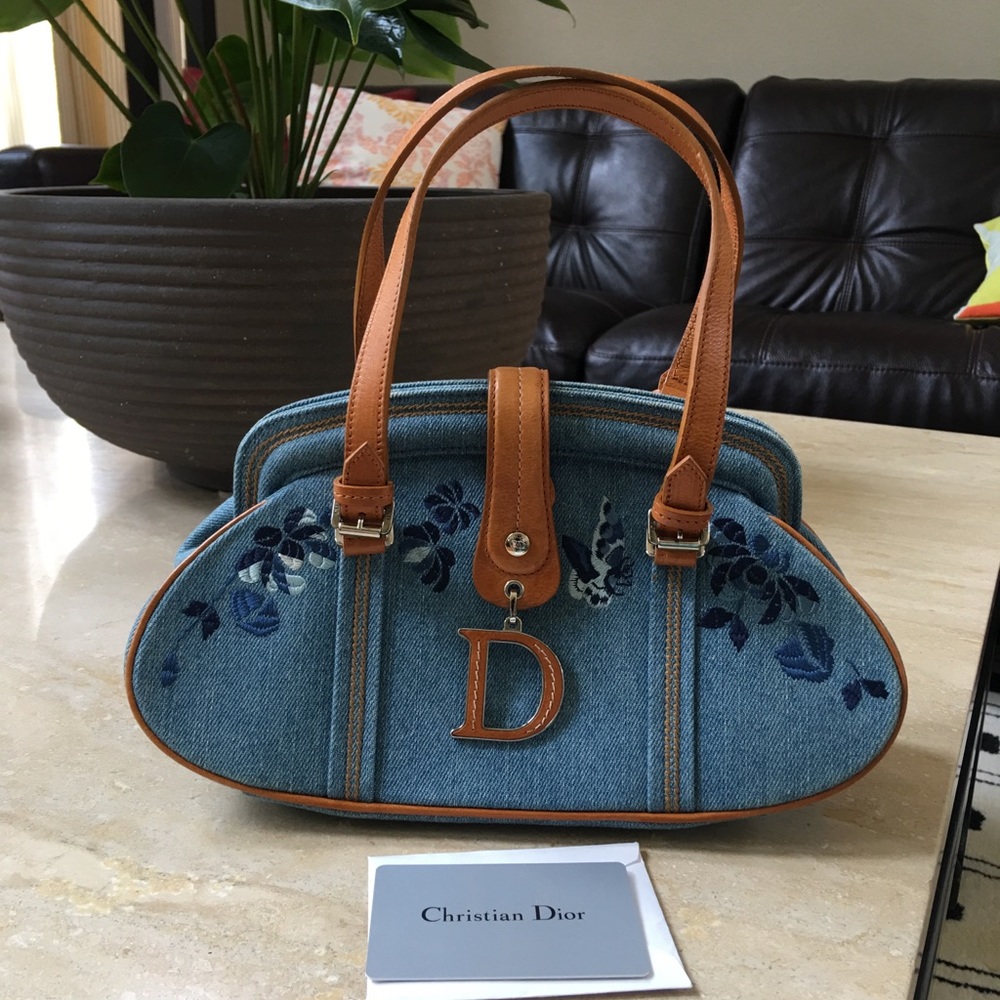 Christian Dior “Detective” embroidered denim bag